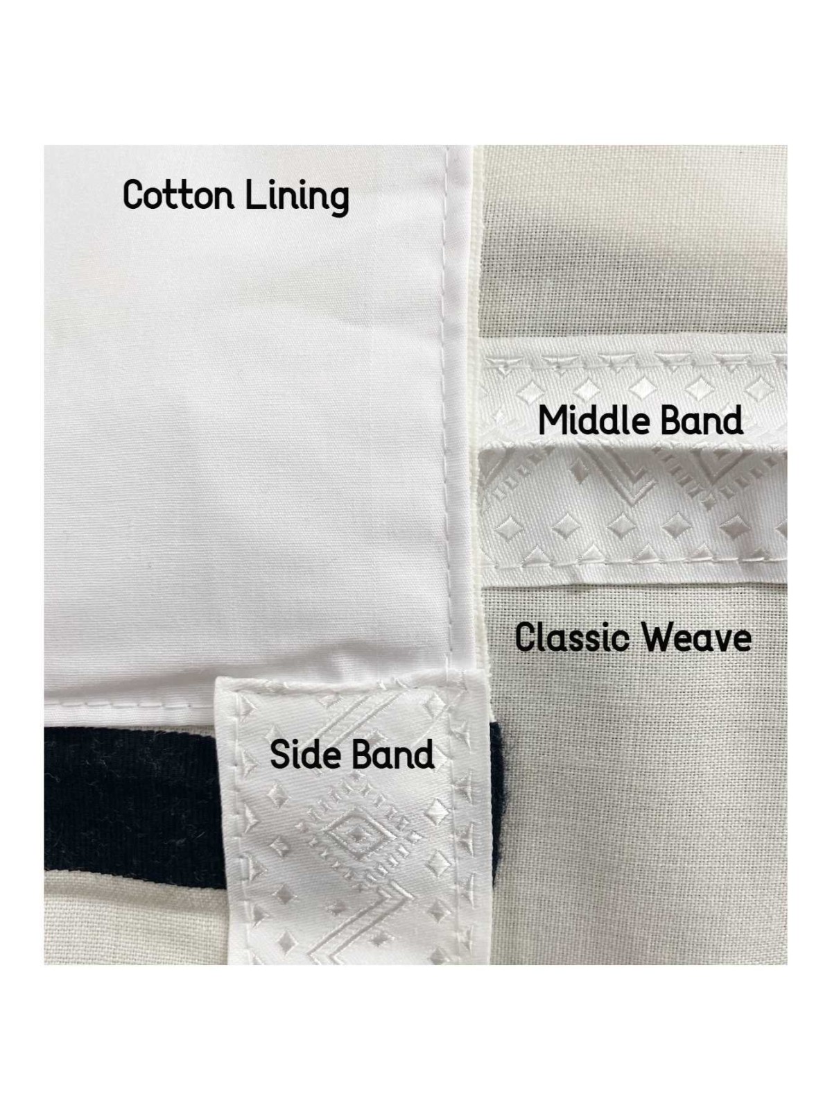 Classic Wool Non-Slip Wool Tallis with Black Strip | Tallit/Tallis | J